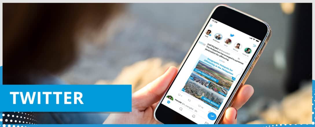 Twitter on mobile phone