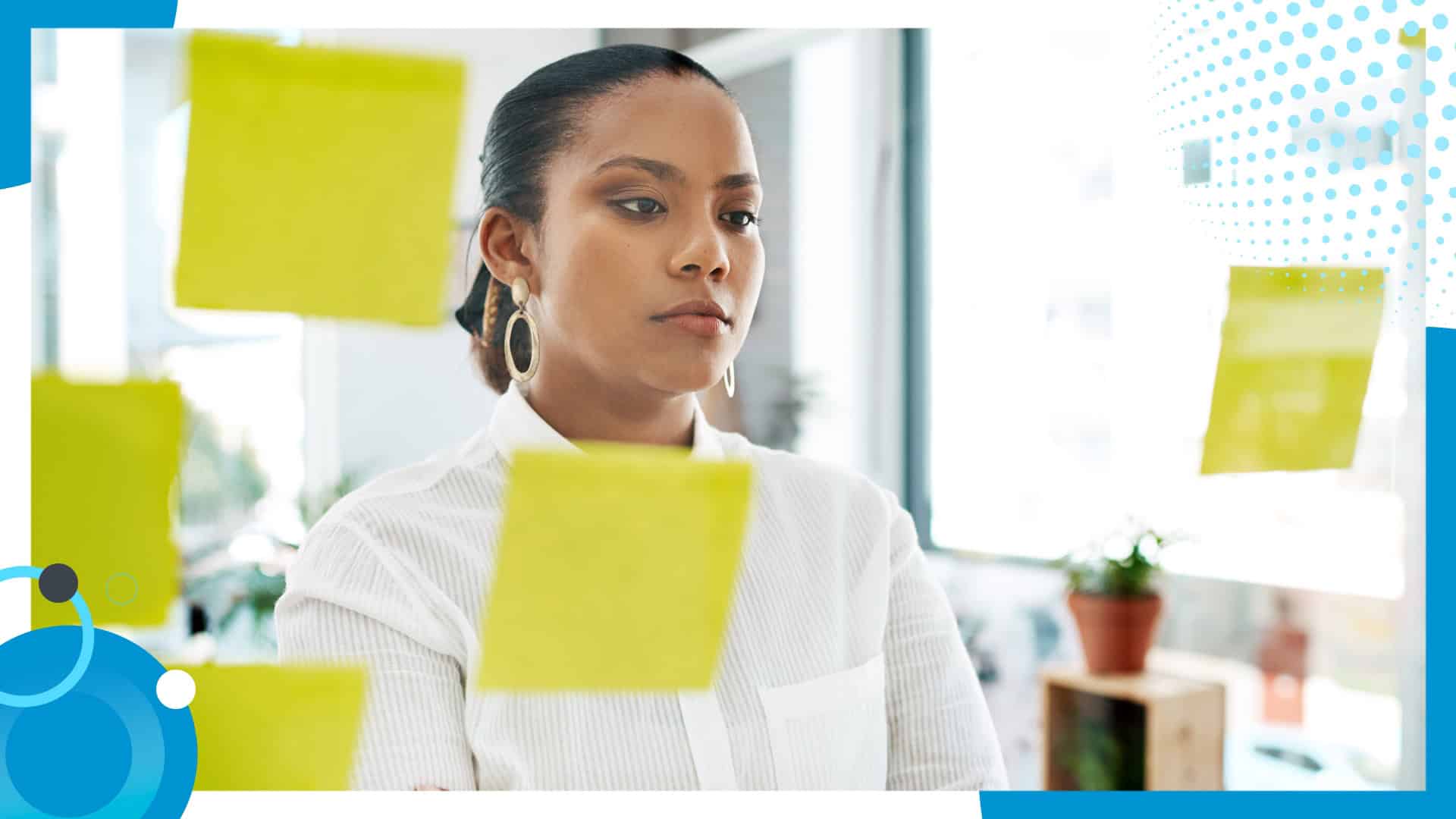 A woman busy working